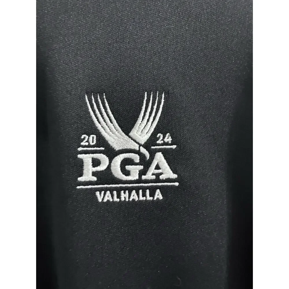 Nike Golf Dri Fit 1/2 Zip Cover Up Womens Size Lg Black Pull over PGA Logo